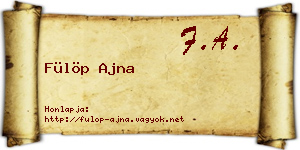 Fülöp Ajna névjegykártya