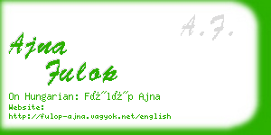 ajna fulop business card